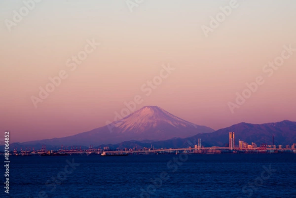 Fototapeta 海ほたるから見える富士山