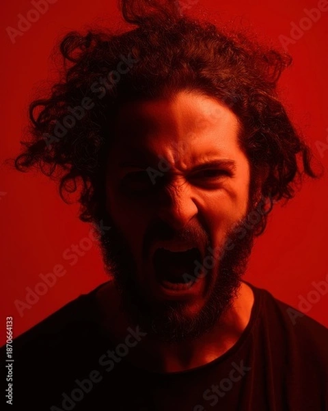 Obraz man calm rage presence