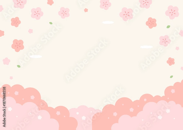 Obraz 春のキャンペーンに使える桜の背景素材イラスト