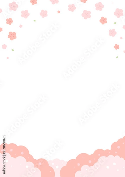 Obraz 入学式や卒業式に使える春の桜背景イラスト