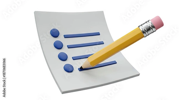 Obraz Checklist with Pencil