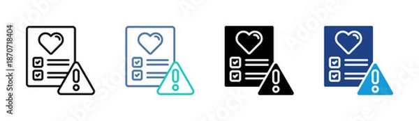 Obraz Health Warning icon set multiple style collection
