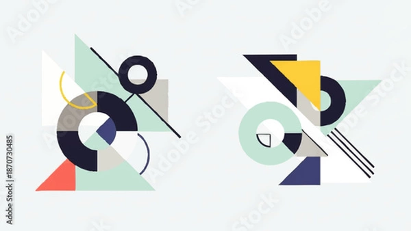 Obraz Abstract Geometric Shapes and Forms Design.