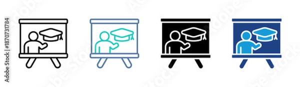 Obraz Teaching Session icon set multiple style collection