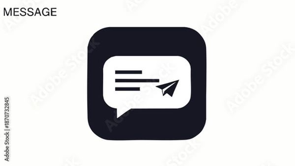Obraz Message Icon with Speech Bubble and Send.
