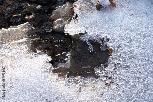 Obraz Frozen mountain stream in winter
