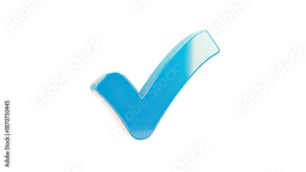 Obraz 3D Blue Check Mark Symbol