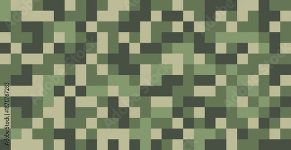 Obraz Pixelated camouflage pattern background in green tones