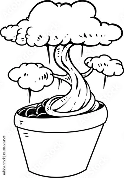 Obraz bonsai tress vector illustration artwork