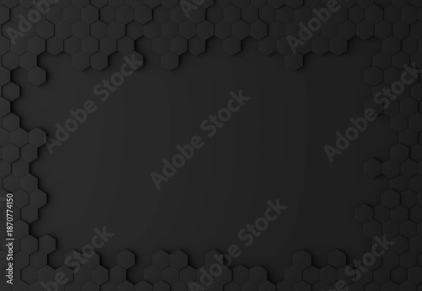 Obraz abstract black hexagon background