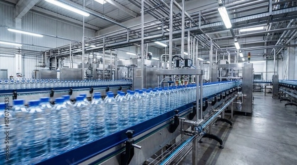 Obraz Automated Bottling Plant Conveyor System