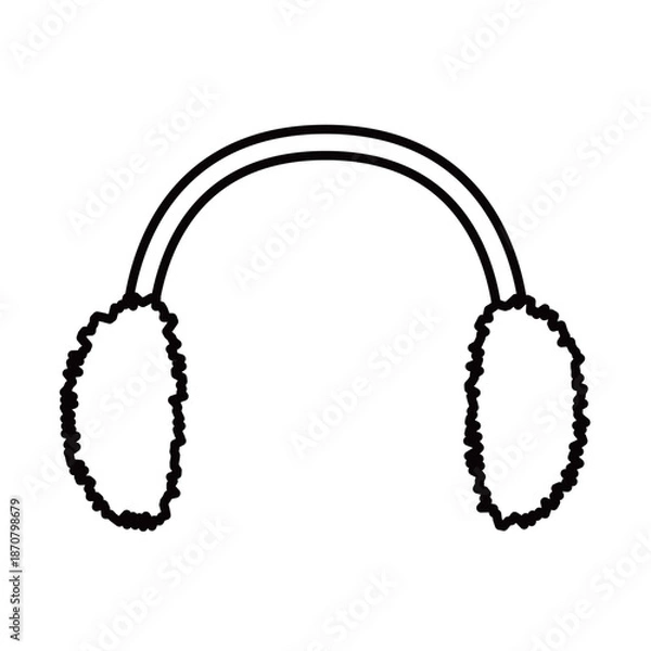 Obraz 冬の防寒具・イヤーマフのシンプルなイラスト