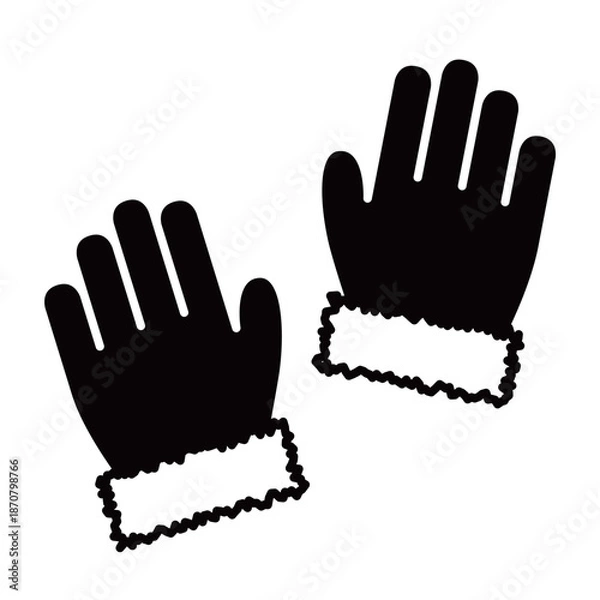 Obraz 冬の防寒アイテム・シンプルな手袋