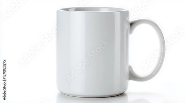 Obraz 白背景の無地マグカップ 