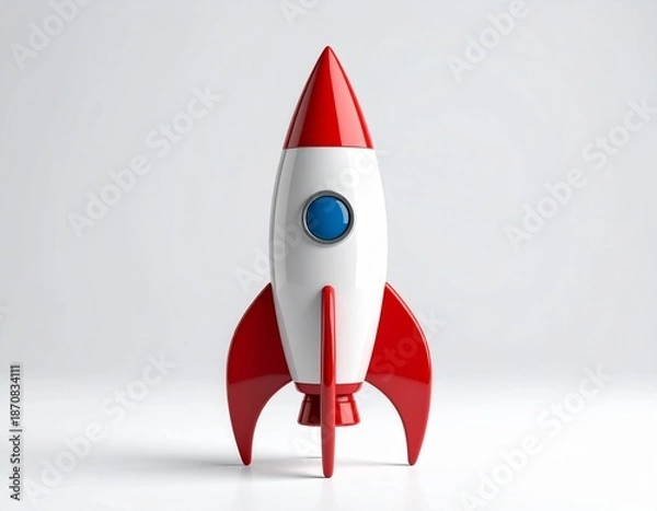 Obraz Red rocket toy ready to launch