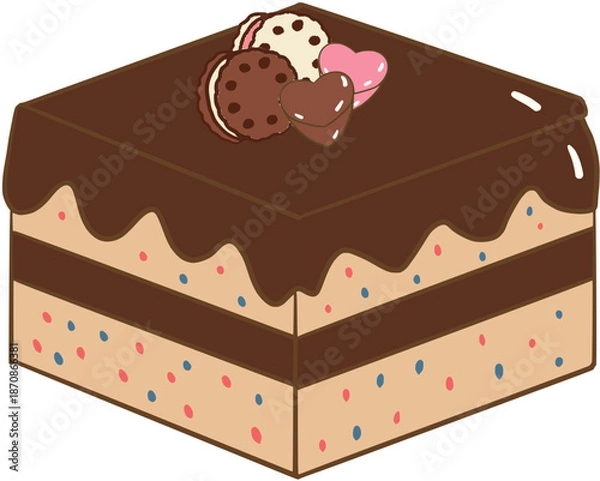 Obraz chocolate cake isolated on white