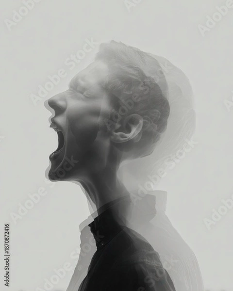 Obraz man rage contained in stillness