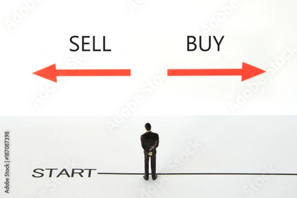 Fototapeta 株等取り引きイメージ―買いか売りか