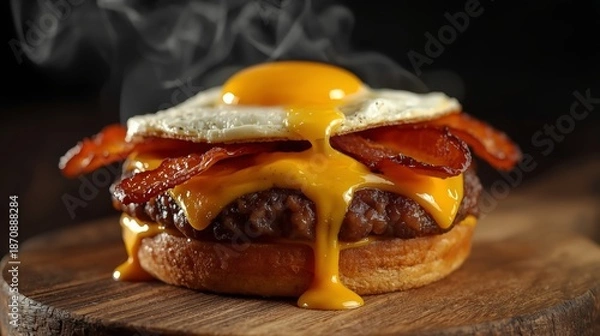 Obraz bacon and egg burger