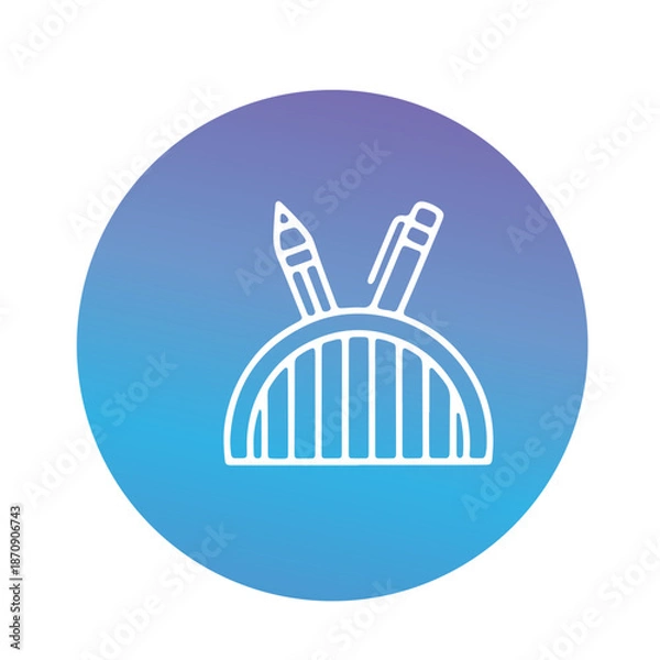 Obraz  writing tools, and school desk accessorie vector design 