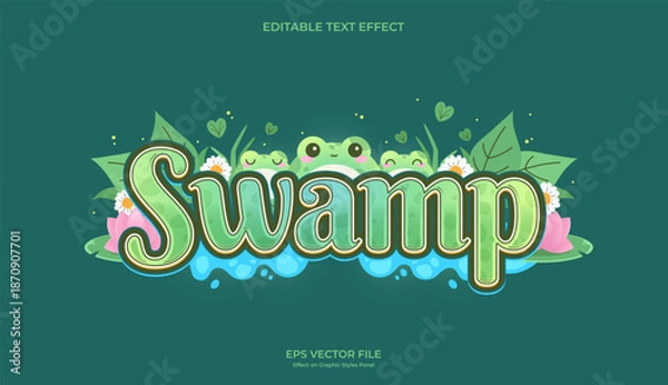 Obraz decorative swamp frog editable text effect design