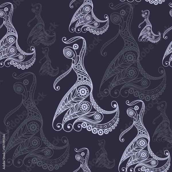 Fototapeta Seamless texture with flamenco dancer 5