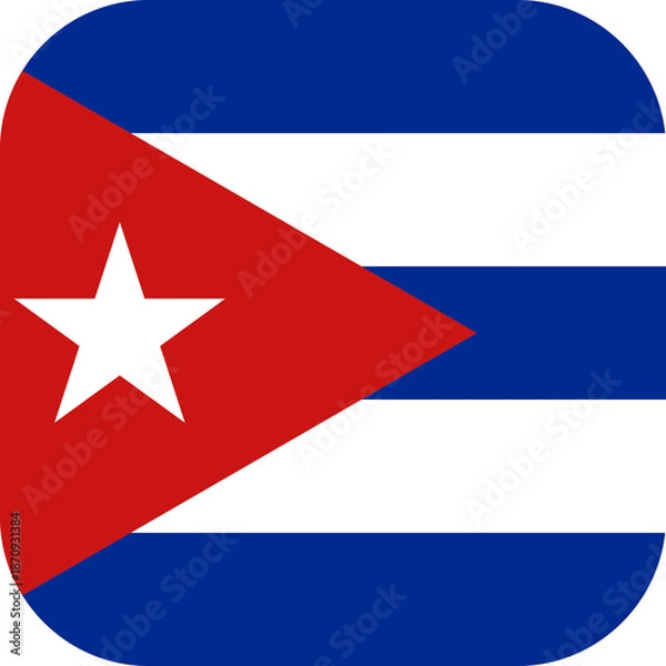 Obraz Cuba Flag Rounded Square Icon