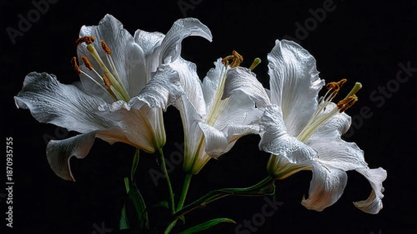 Obraz white lilies on dark background 