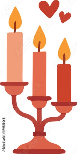 Obraz Stylized Candelabra with Hearts
