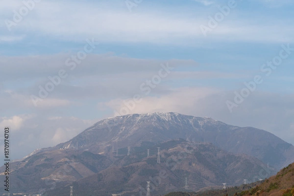 Obraz 積雪前の伊吹山