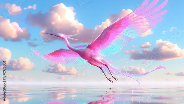 Obraz Ethereal Whisked Crane Soars