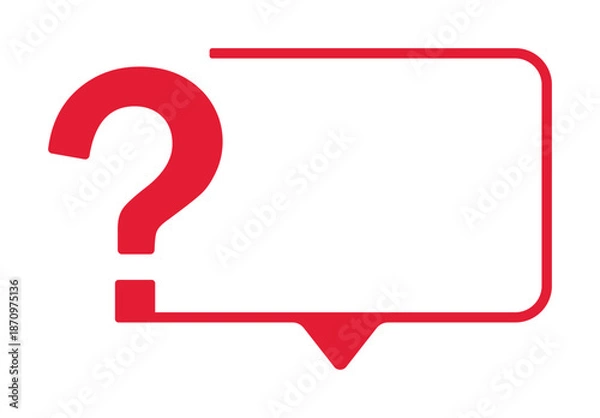 Obraz Red question mark with blank speech bubble.
