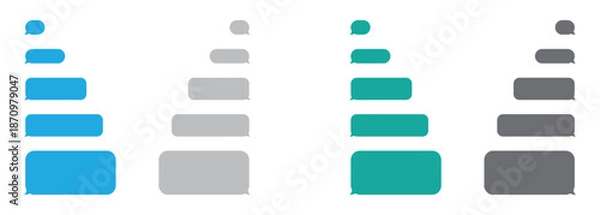 Obraz Blank vector message bubbles. Chat or messenger speech bubble. SMS text frame. Short message sending.