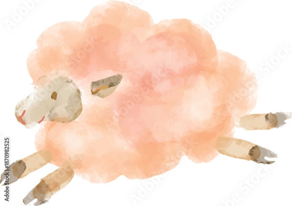 Obraz 未年の水彩のイラスト