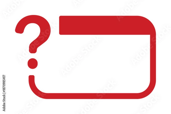 Obraz Blank red-framed box with question mark symbol.