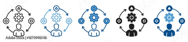 Obraz Adaptability icon set in multiple styles