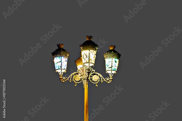Obraz Lamppost decorated with colored glass	