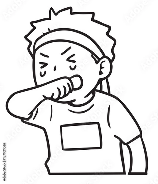 Obraz 運動会の勝負で負けて悔し泣きする男の子