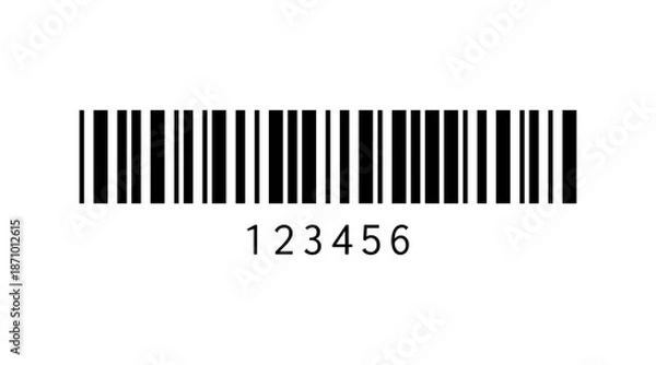 Obraz Vector barcode with numbers.