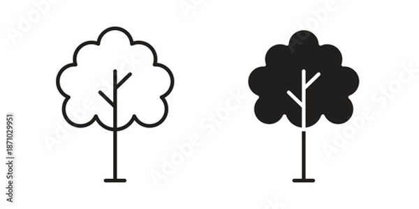 Obraz Tree icons vector collection for web designs. flat icons