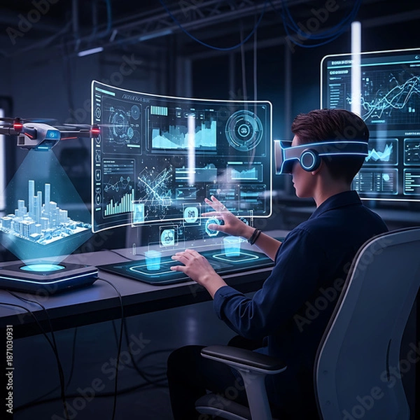 Obraz people using technology