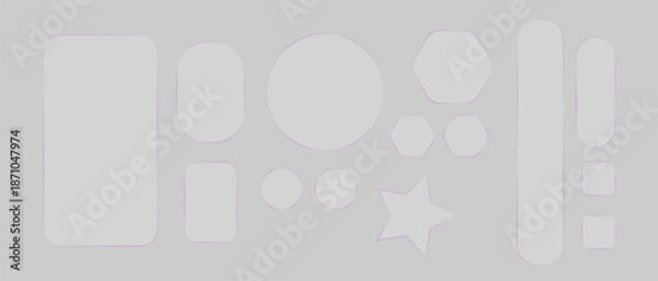 Obraz  liquid glass frames with rounded corners.