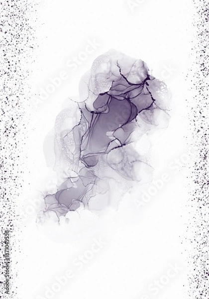 Obraz Abstract Dark Purple Marble Effect Backdrop Accent On White Background