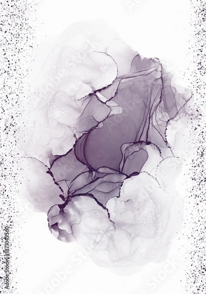 Obraz Abstract Dark Purple Marble Effect Backdrop Accent On White Background