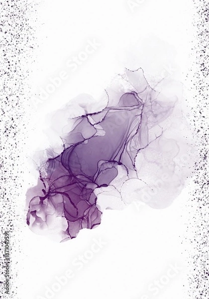 Obraz Abstract Dark Purple Marble Effect Backdrop Accent On White Background