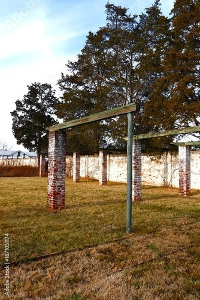 Obraz Empty garden trellises in winter