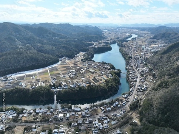 Obraz 岐阜のグランドキャニオン 川辺町 ドローン空撮