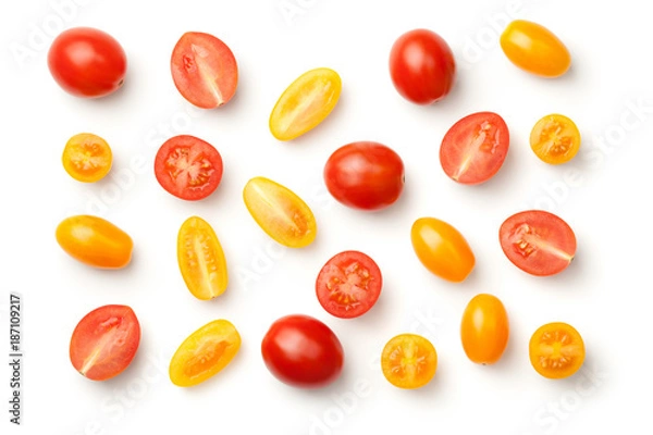 Obraz Pepper Cherry Tomatoes Isolated on White Background