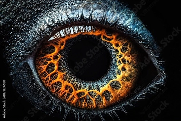 Fototapeta Eye iris on black background. Ai Generative