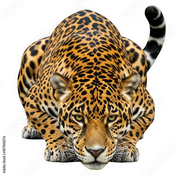 Obraz Jaguar lying down isolated on transparent background